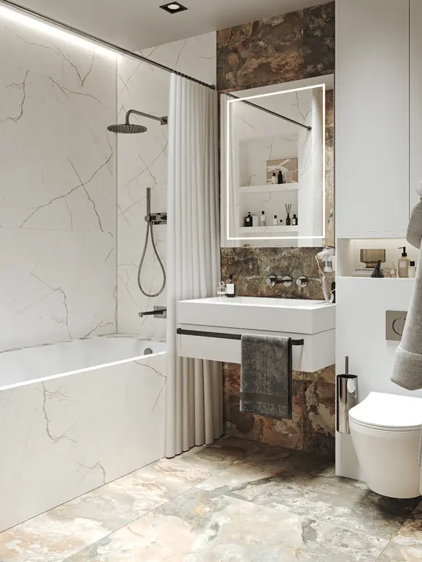 Светлая ванная комната