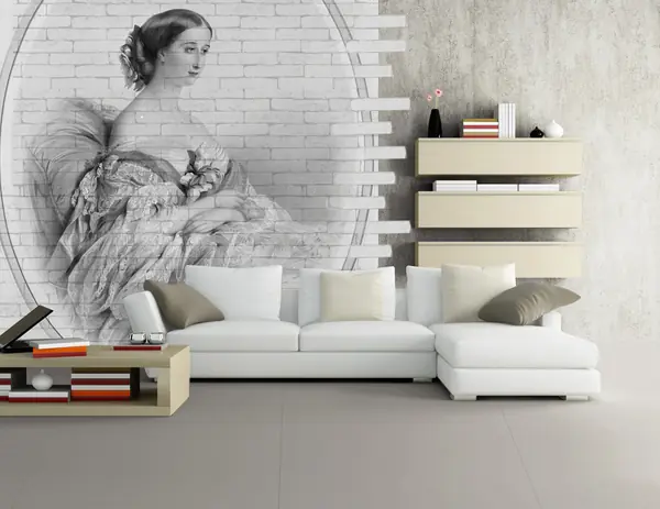 Гипсовый кирпич с принтом