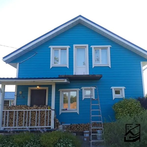 Покраска деревянного дома Tikkurila Vinha