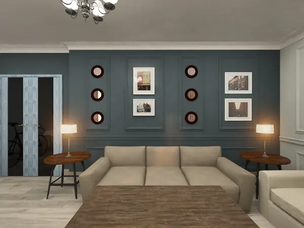 Дизайн интерьера однокомнатной квартиры.Современная класиика