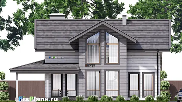 Проект дома с мансардой 11х15 м S159м2 F-15164