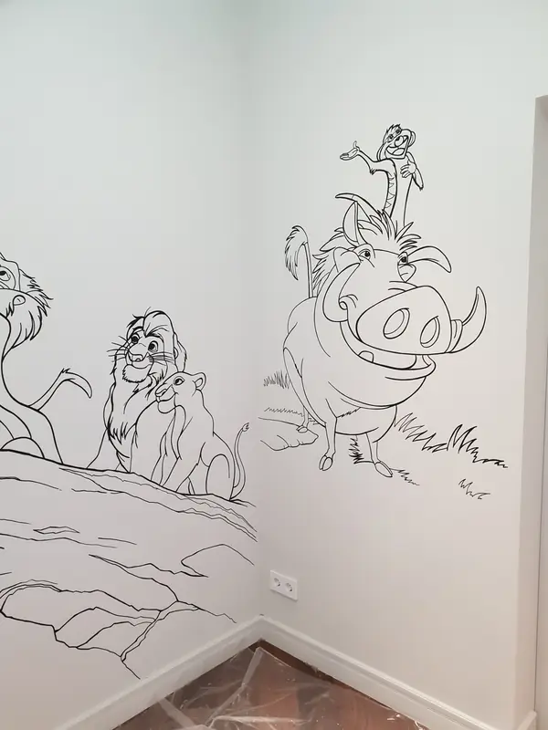 Роспись стен в детской комнате