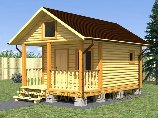 Проект одноэтажной бани из бруса (4х6 м) : Б-100