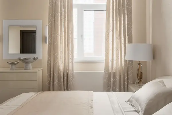 Современная квартира в Санкт-Петербурге с видом на озеро.