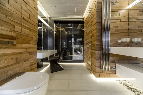 Ванная в светящемся бетоне