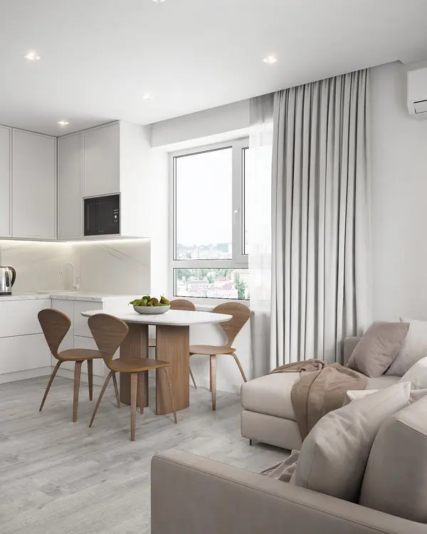 Светлый легкий интерьер для жизни