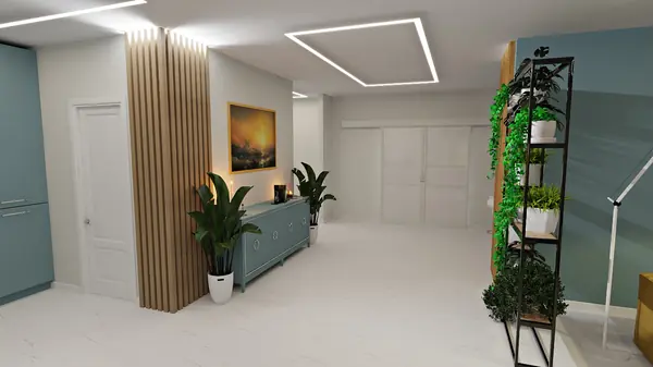 Коридор, искусственное освещение