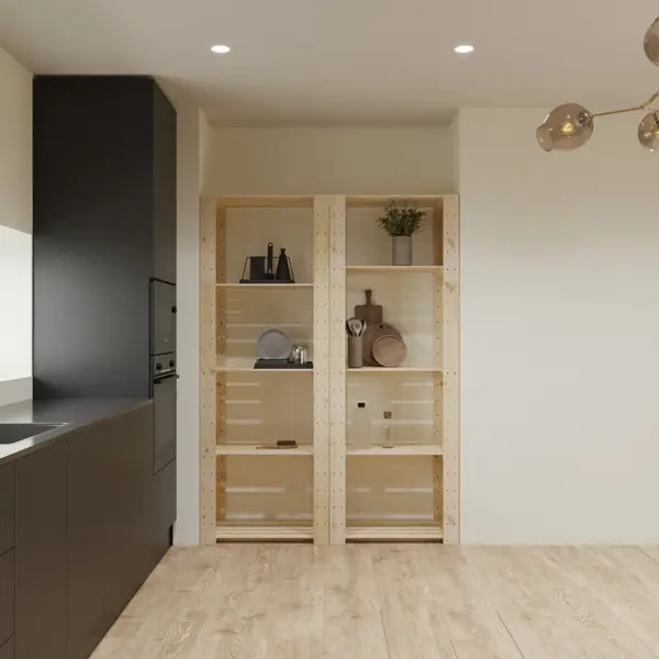 Стеллаж деревянный БОР 2 / Стеллажная система в