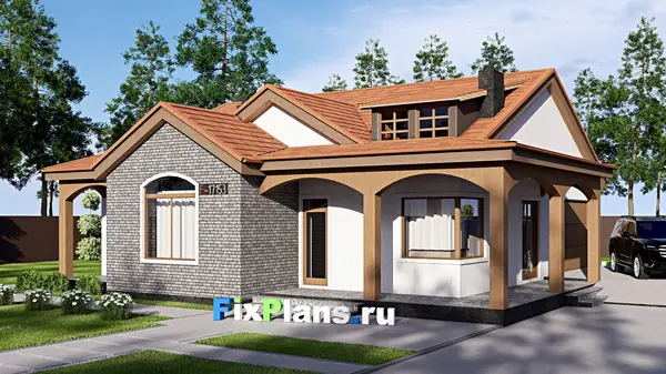 Проект одноэтажного дома 15х16м S168м2 F-17153