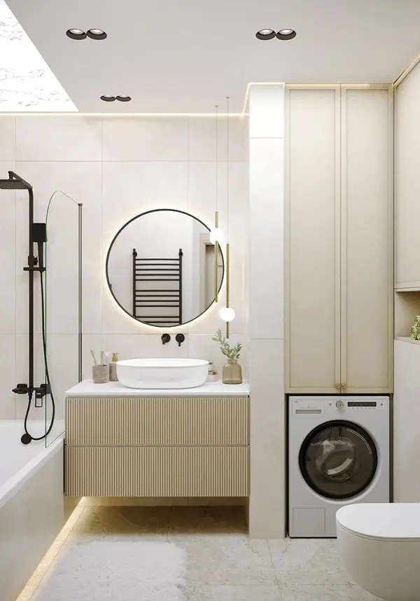 Нежная ванная комната в современном стиле