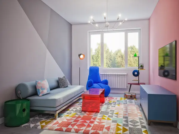 Красочное решение от дизайнера в стиле мемфис.