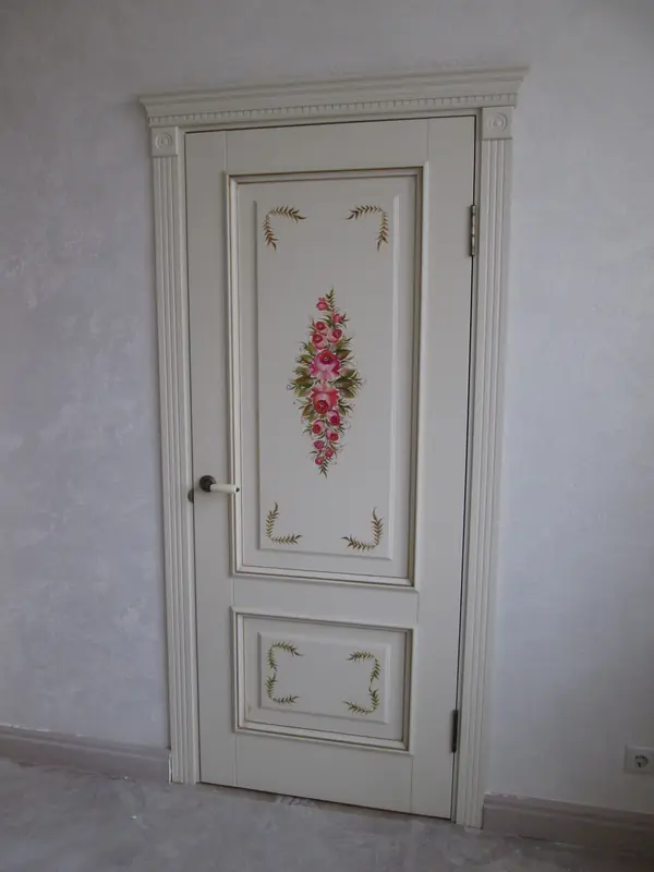 Дверь из массива дуба rоллекция Арт, эмаль, роспись маслом