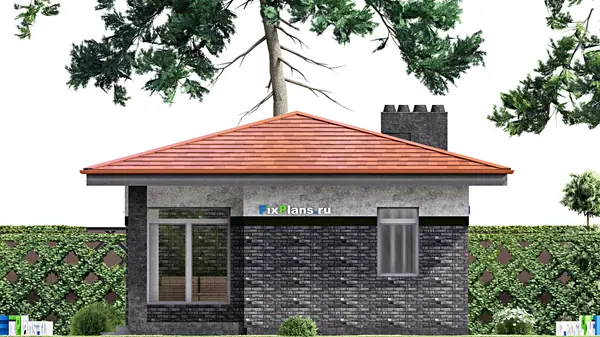 Проект одноэтажного дома 7х9м S42м2 F-15047