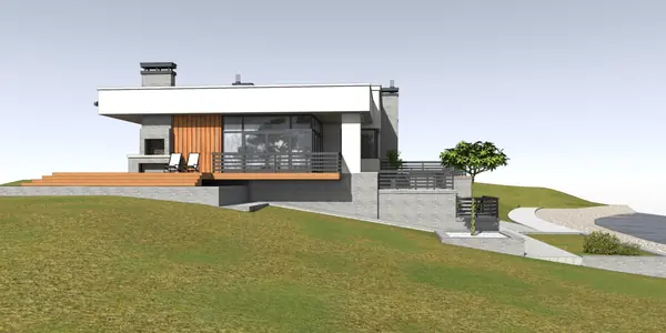 Дом на берегу озера.