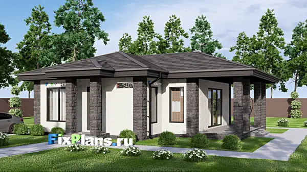 Проект одноэтажного дома 11х12м S83м2 F-154076ччя