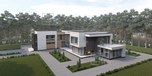 Проект дома с гаражом на три машины