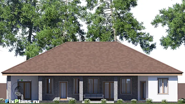 Проект одноэтажного дома 23х20м S286м2 F-17225