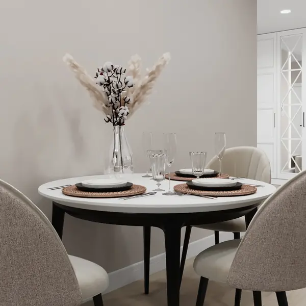 Кухня-гостиная 18 кв. м. в скандинавском стиле