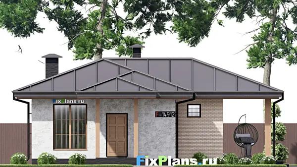 Проект одноэтажного дома 11х12м S81м2 F-14912