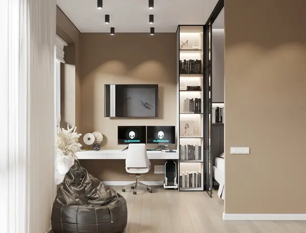 Современный интерьер для молодой семьи в квартире 36 м²