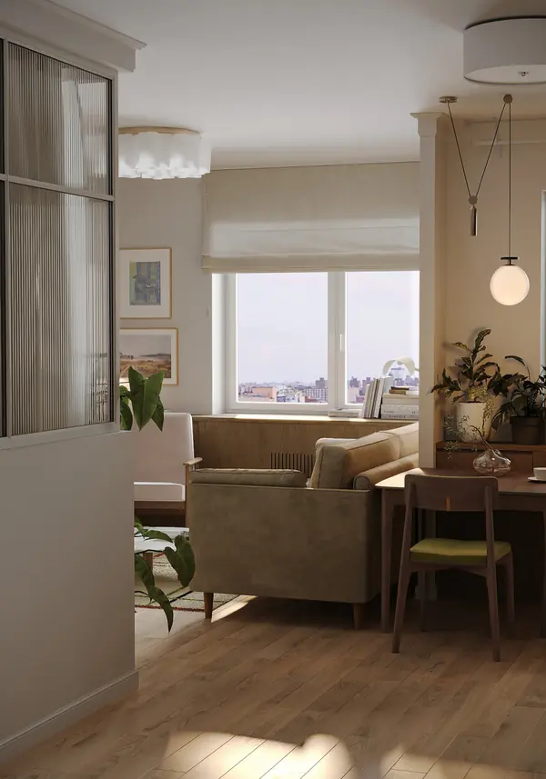 Вид на гостиную