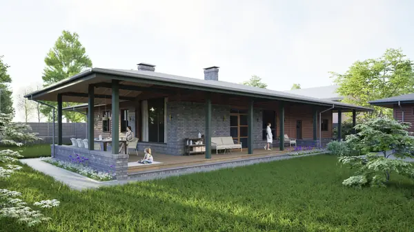 Индивидуальный жилой дом деревянной конструкции.