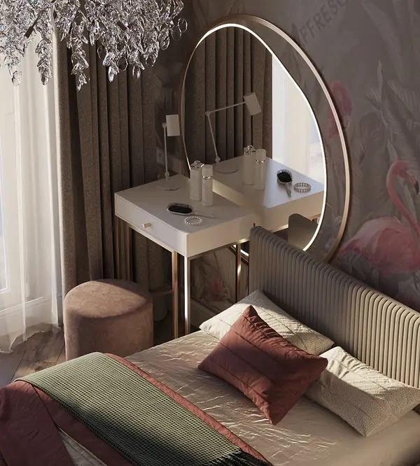 Комната для девочки. Дизайн проект квартиры в ЖК Ньютон