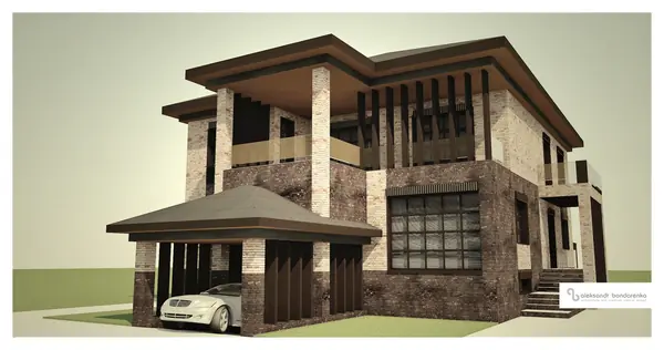 Архитектура в стиле лофт (коттедж на два хозяина в г.Краснодаре)