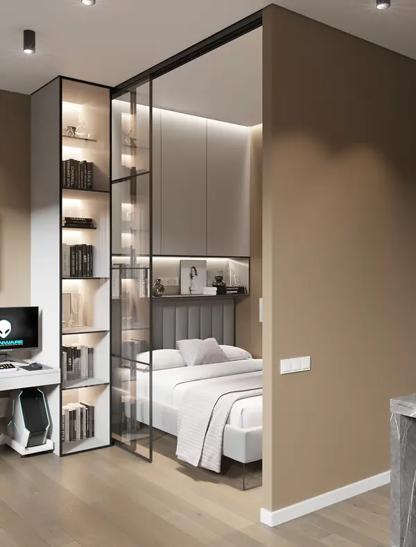 Современный интерьер для молодой семьи в квартире 36 м²