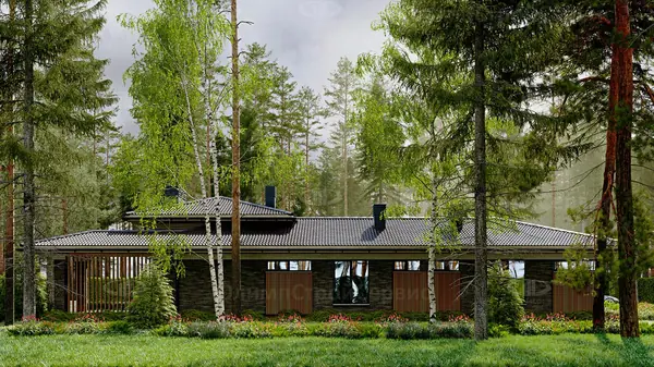 Одноэтажный дом «Фирст» с отдельно стоящей баней