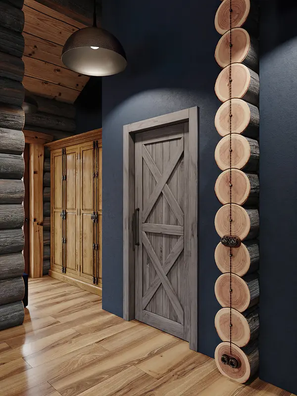 Дом из кело для рыбалки. Холл