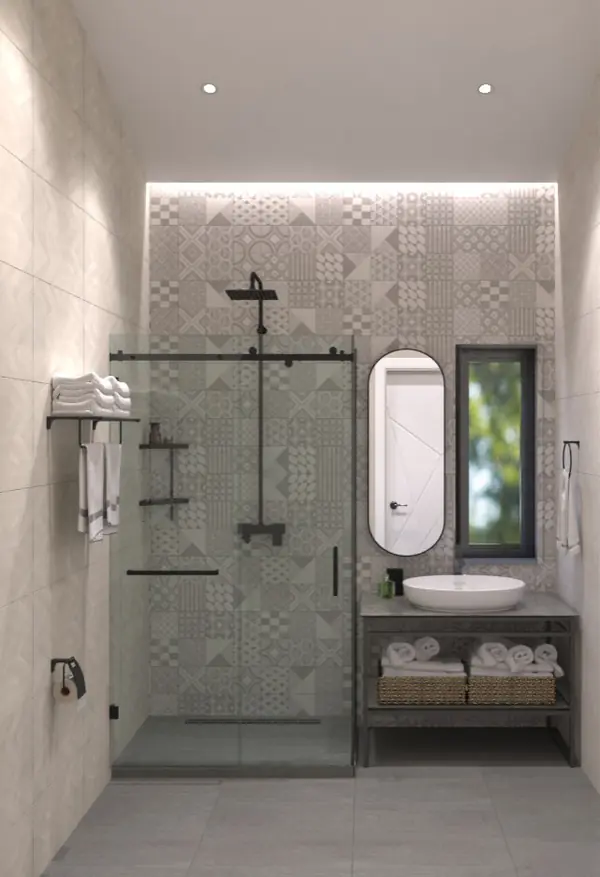 Визуализация санузла для проекта гостевого дома барнхауз