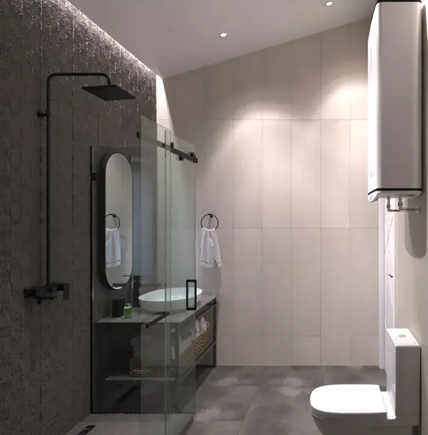 Визуализация санузла для проекта гостевого дома барнхауз