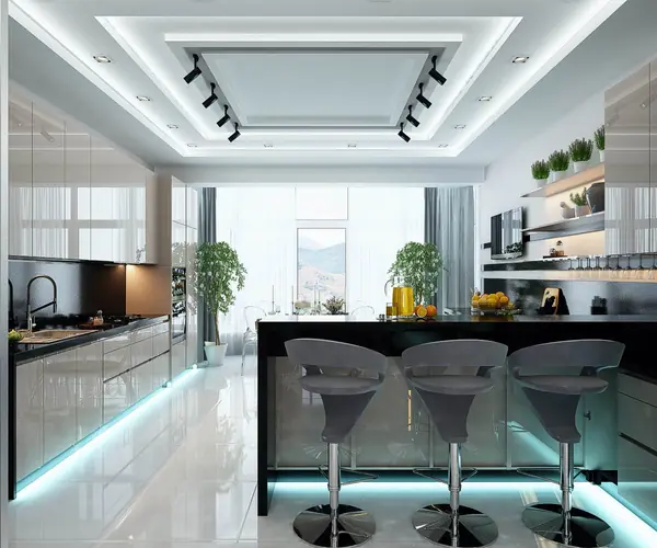 Кухня в частном домовладении 9