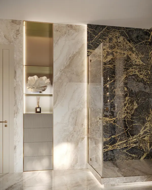 Роскошный дизайн квартиры в стиле современная классика в ЖК "Квартал Лахта парк"