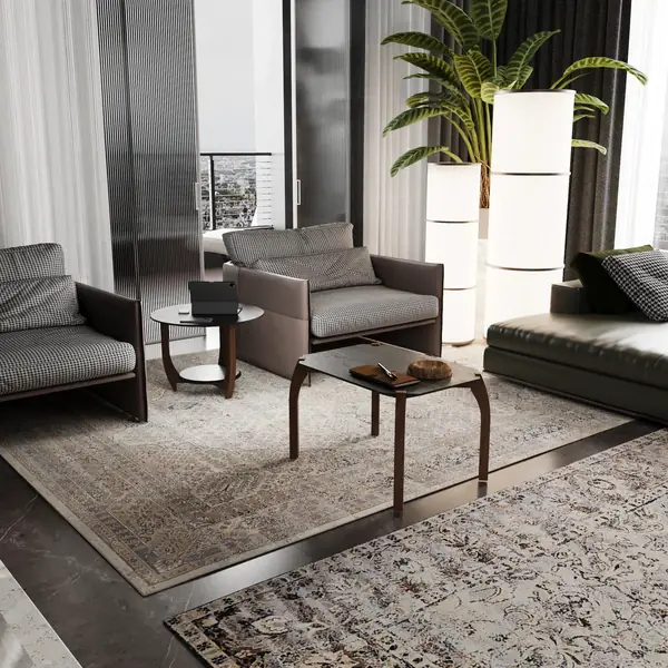 Журнальный столик ДОМОВОЙ черного цвета в гостиной