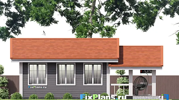 Проект одноэтажного дома 8х12м S70м2 F-14876