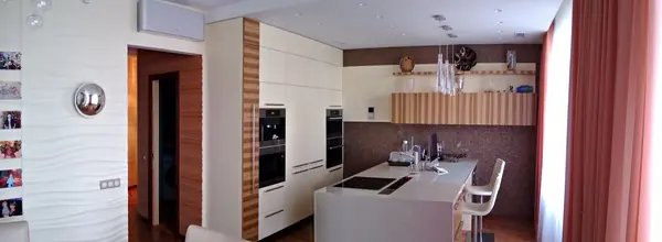 Шпон зебрано и белый глянец