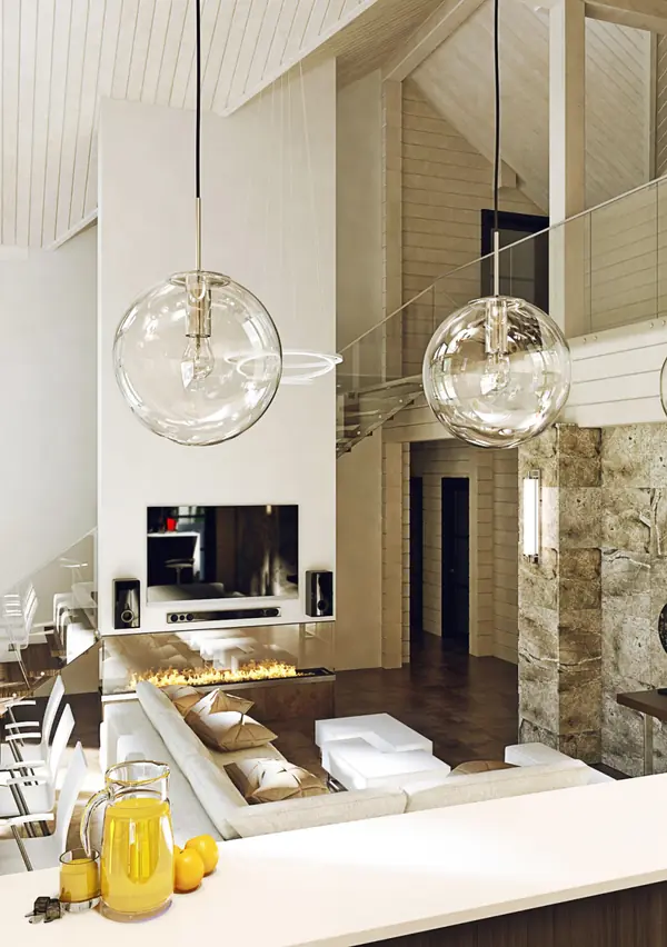 Интерьер дома из клееного бруса