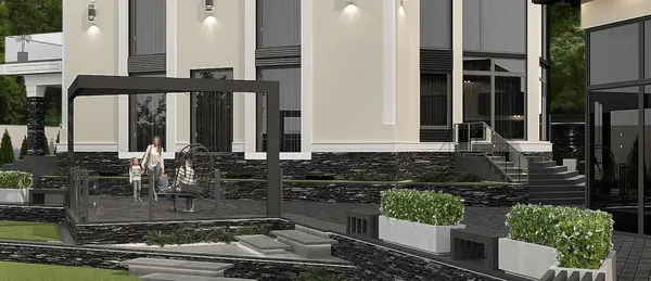 Дом с ландшафтом