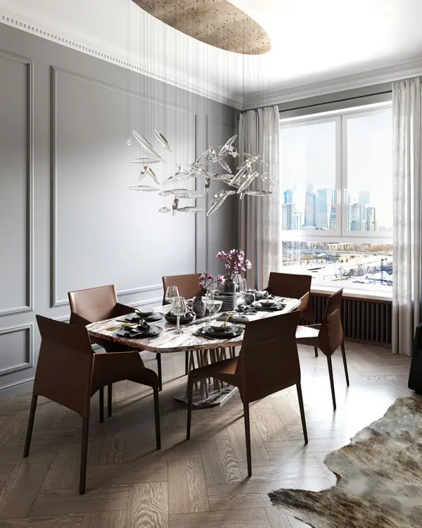 Дизайн-проект квартиры с камином в ЖК "Береговой"