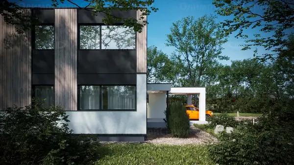 Современный дом «Истон» с плоской крышей