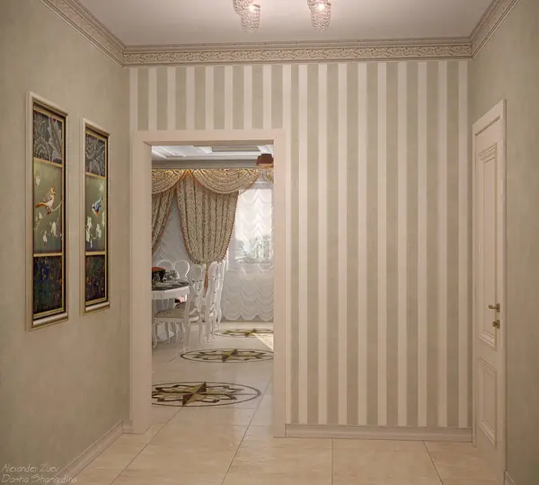 Дизайн коридора в классическом стиле в квартире, г.Краснодар