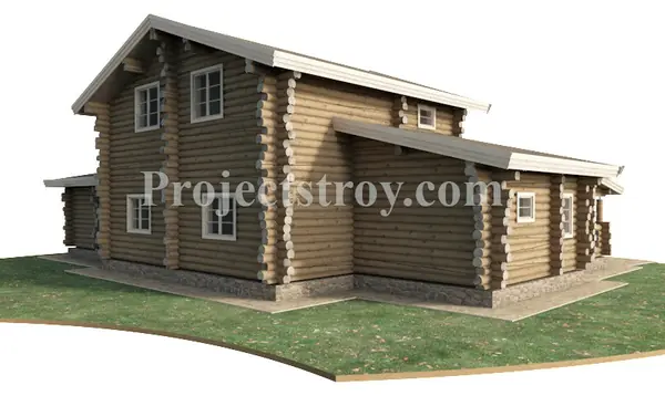 Проект деревянного дома из бревна рубленого 20 х 14 м