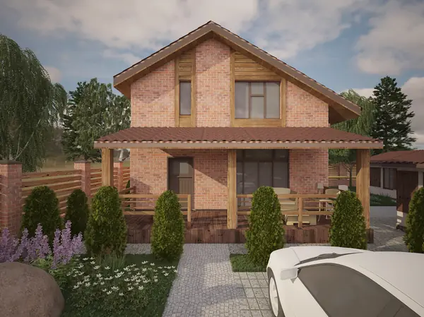 Одноэтажный дом с мансардой в г. Краснодар.