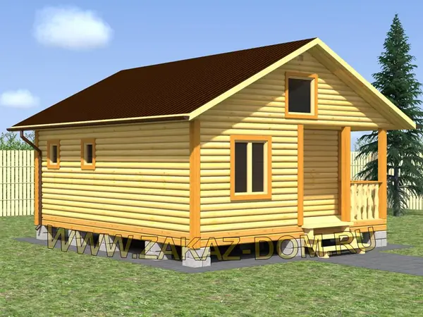 Проект одноэтажной бани из бруса (6х7 м) : Б-107