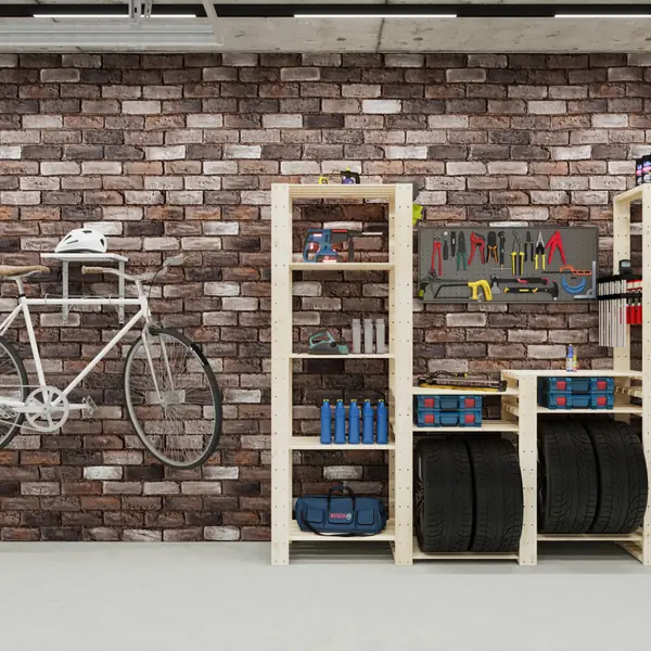 Стеллаж деревянный БОР 2 / Стеллажная система в гараже