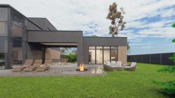 Проект дома с плоскими кровлями