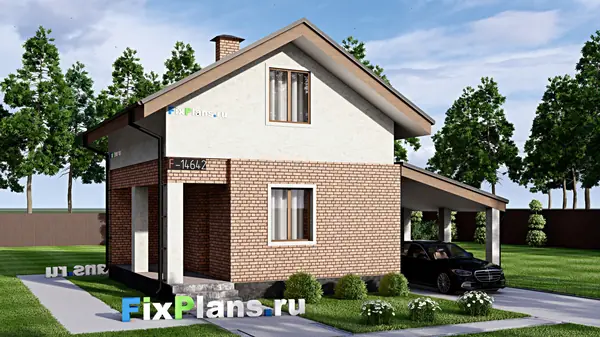 Проект дома с мансардой 11х7 м S53м2 F-14642