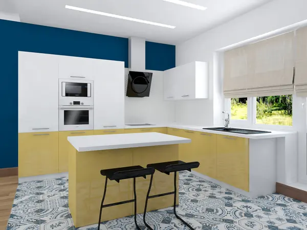 Дизайн кухонной зоны в частном доме